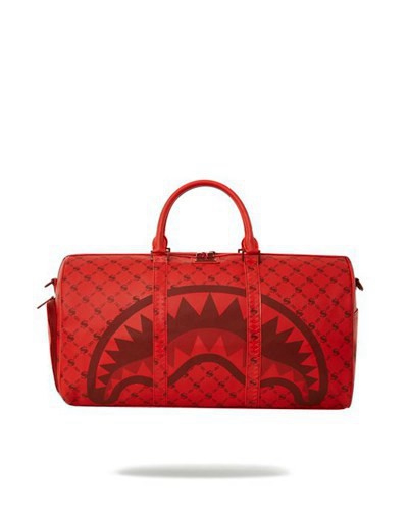 Red Sprayground Moneygram Brick Duffle Bags | 07341-EUTG