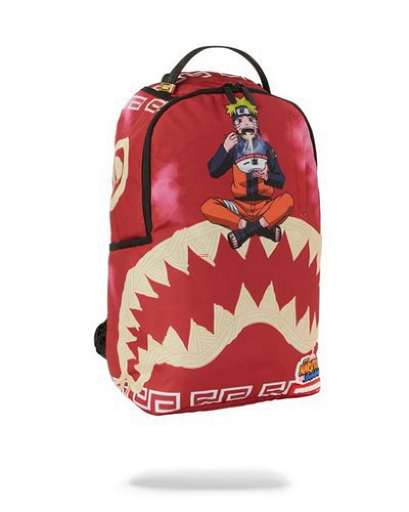 Red Sprayground Naruto Ramen Shark Backpacks | 85926-RMPC