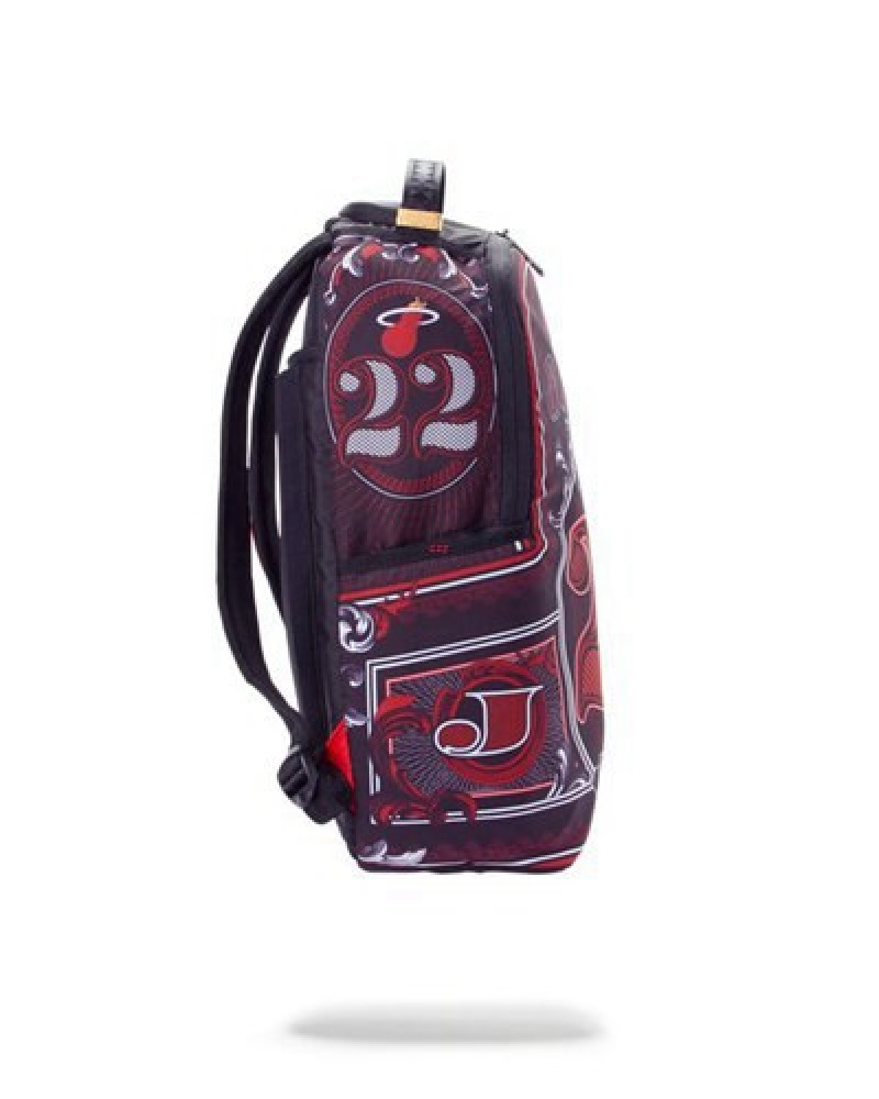 Red Sprayground Nba Butler Money Backpacks | 92513-NZOU