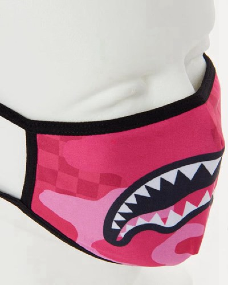 Red Sprayground Pink Anime Shark Form-fitting Face Masks | 31976-LZXY