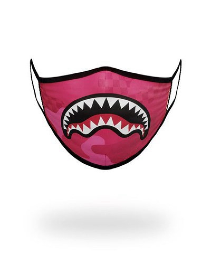 Red Sprayground Pink Anime Shark Form-fitting Face Masks | 31976-LZXY