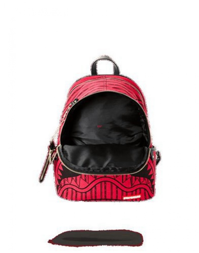 Red Sprayground Pink Reverse Sharks In Paris Savage Backpacks | 96041-BERA