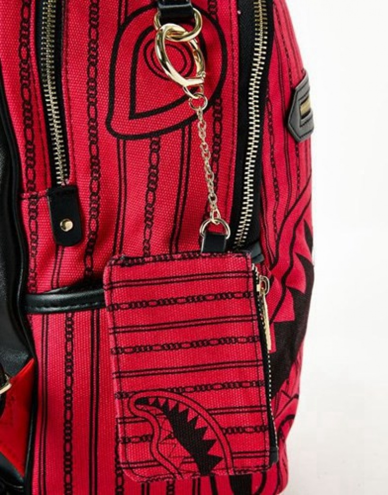 Red Sprayground Pink Reverse Sharks In Paris Savage Backpacks | 96041-BERA