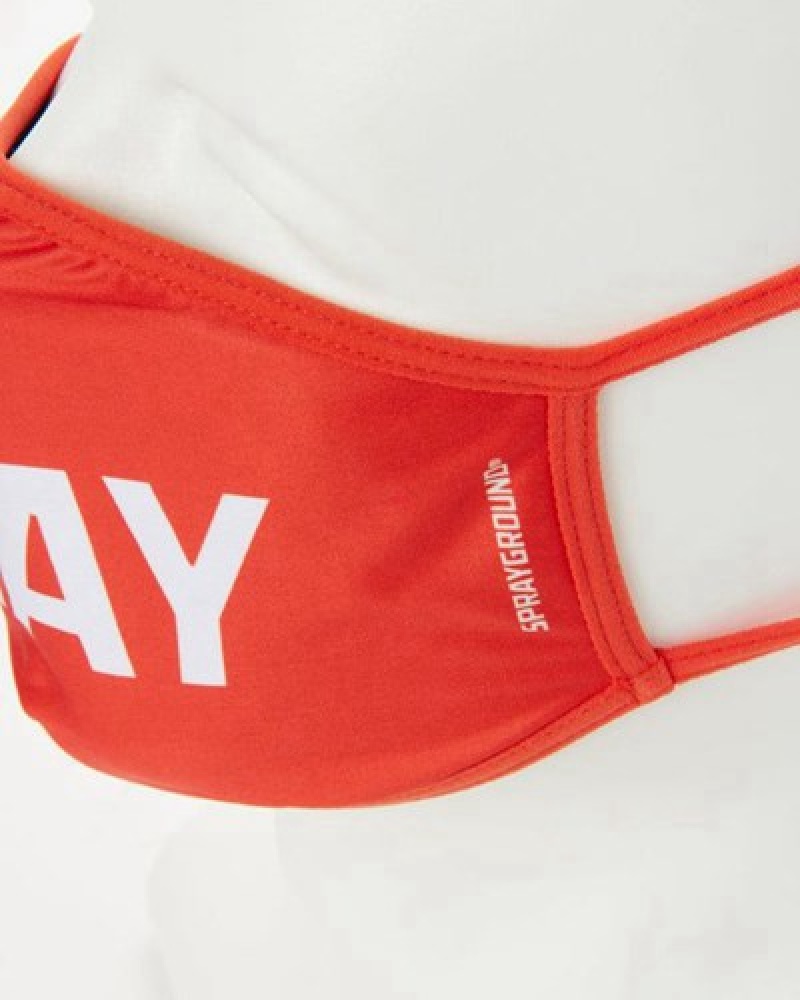 Red Sprayground Pray Form-fitting Face Masks | 32761-NGDI