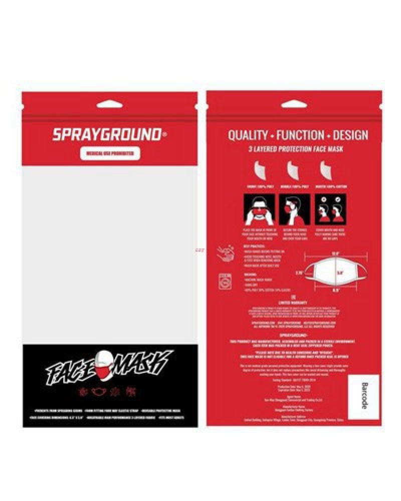 Red Sprayground Pray Form-fitting Face Masks | 32761-NGDI