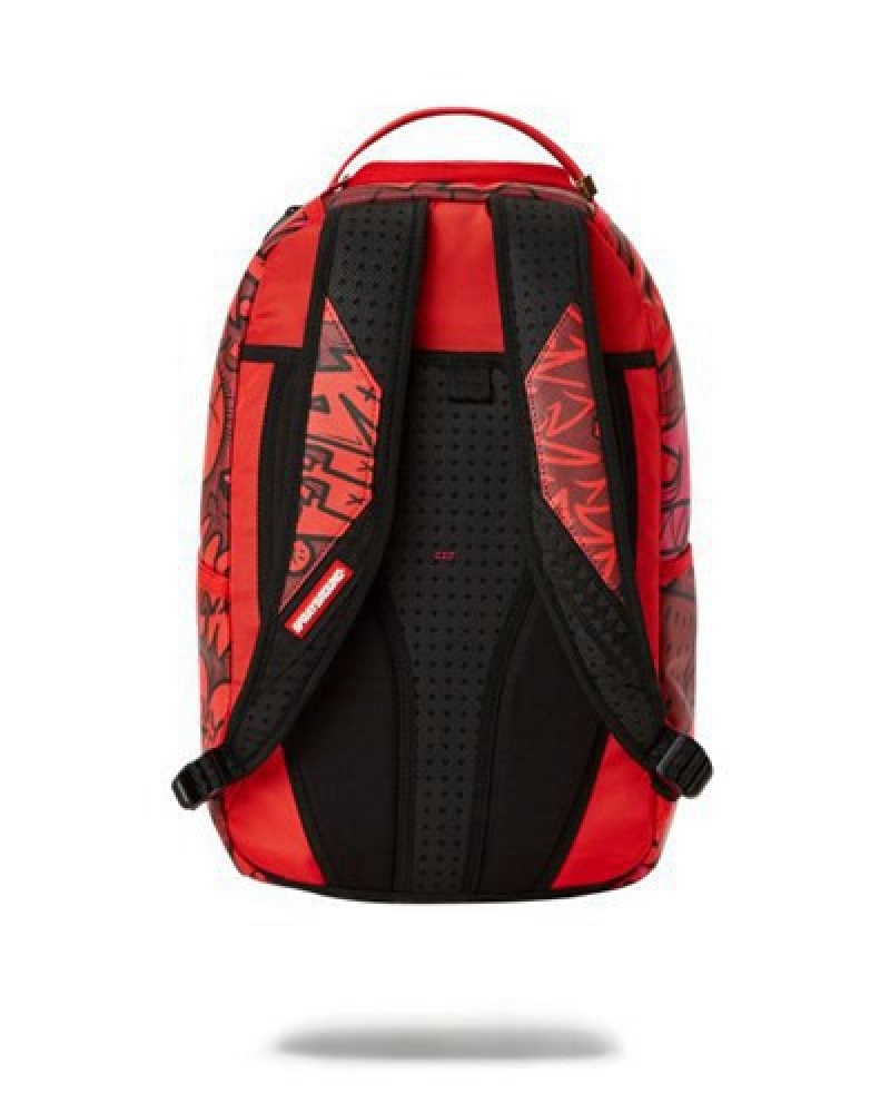 Red Sprayground Reef Shark (Shareef O'neal Collab) Backpacks | 52894-YQGM