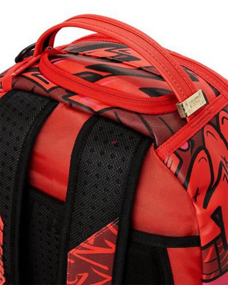 Red Sprayground Reef Shark (Shareef O'neal Collab) Backpacks | 52894-YQGM