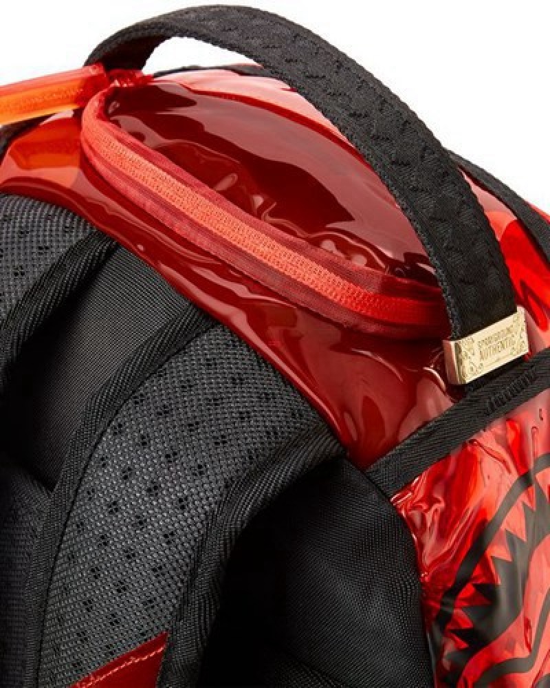 Red Sprayground Rip Me Open (Vinyl) Backpacks | 68104-BMCE