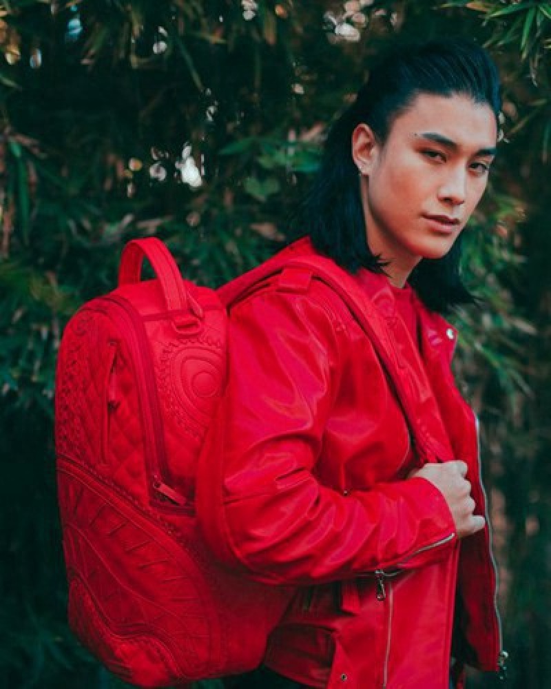 Red Sprayground Riviera (Dlxv) Backpacks | 08157-SKAO