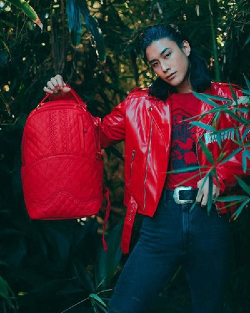 Red Sprayground Riviera (Dlxv) Backpacks | 08157-SKAO