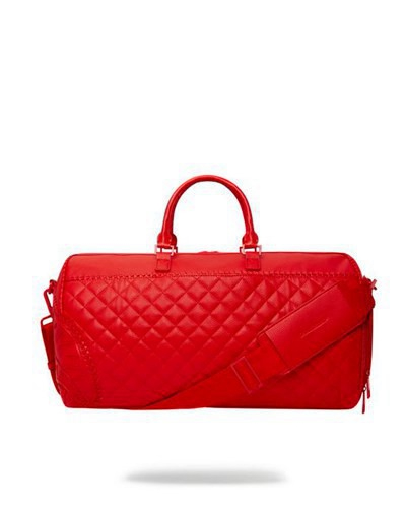 Red Sprayground Riviera Emperor Duffle Bags | 87501-OQJT