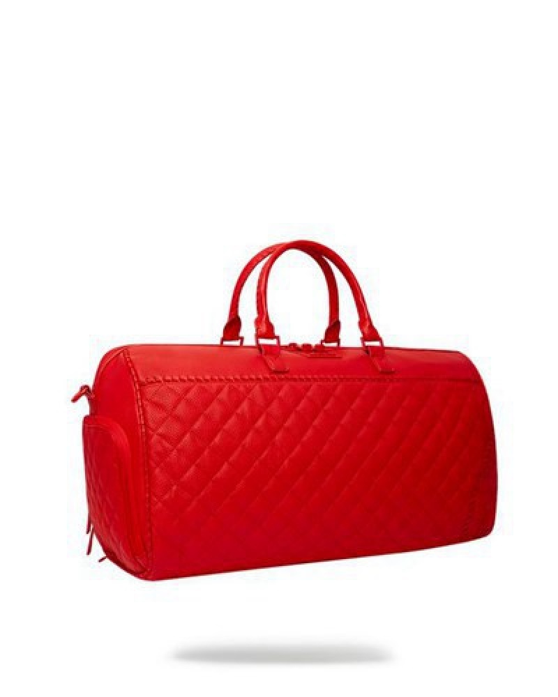 Red Sprayground Riviera Emperor Duffle Bags | 87501-OQJT