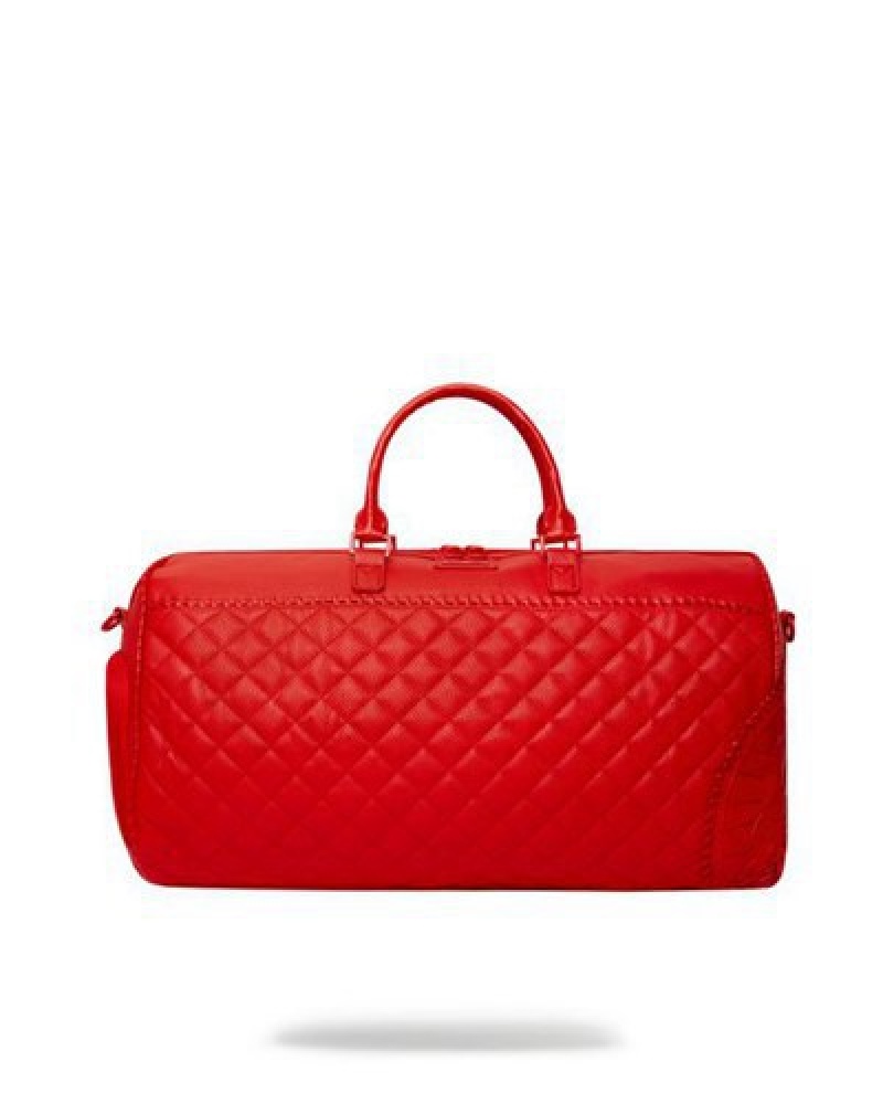 Red Sprayground Riviera Emperor Duffle Bags | 87501-OQJT