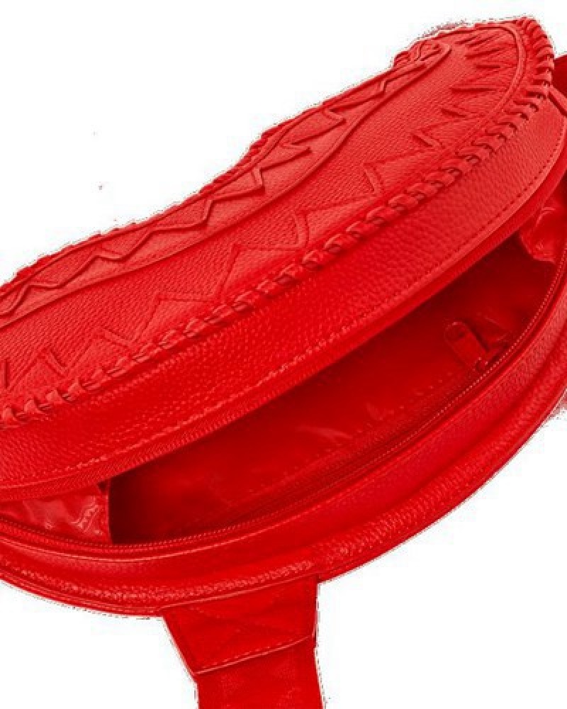 Red Sprayground Riviera Sharkmouth Crossbody Bags | 15379-WONT