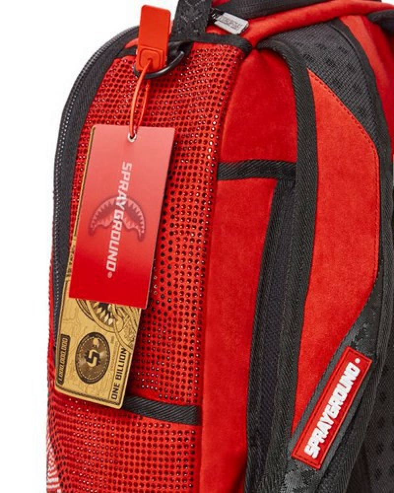 Red Sprayground Rouge Trinity Backpacks | 75890-BIAO