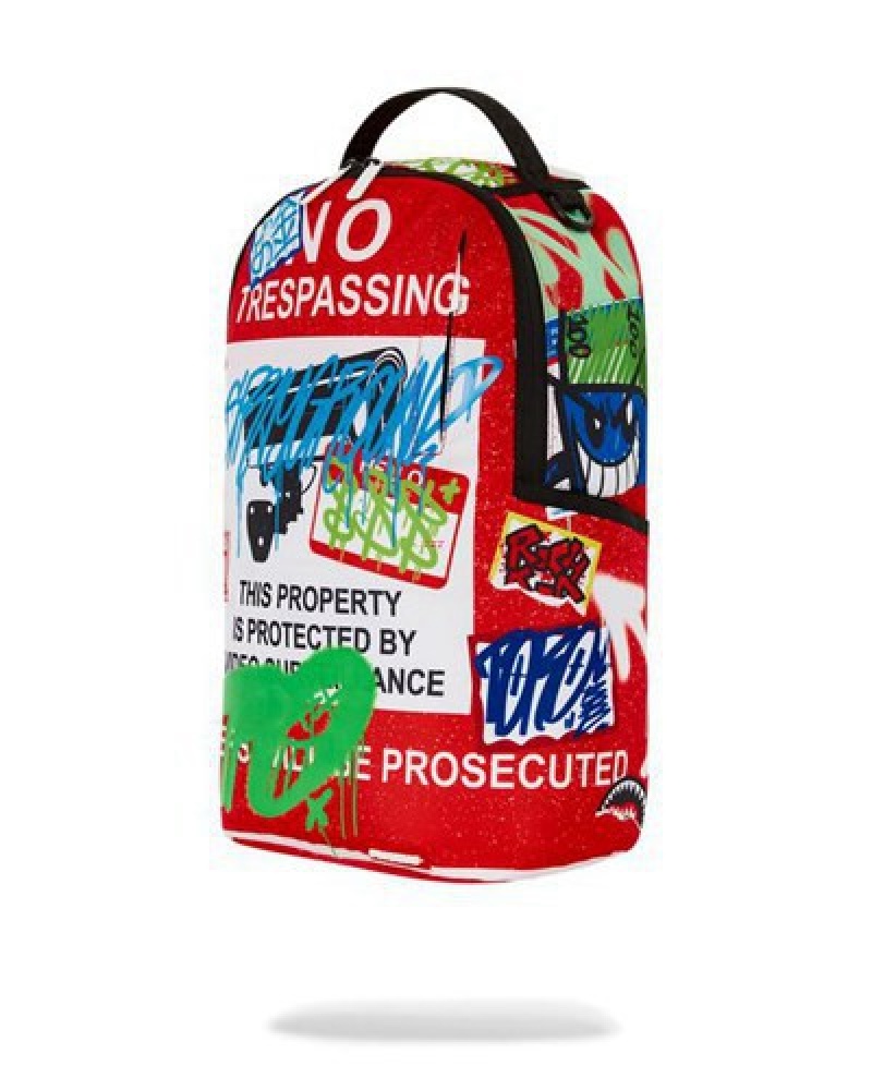 Red Sprayground Rules Dont Apply Backpacks | 98107-QUSC