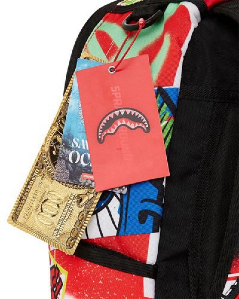 Red Sprayground Rules Dont Apply Backpacks | 98107-QUSC