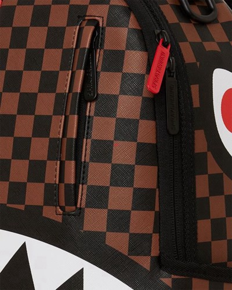 Red Sprayground Rython Split (Dlxv) Backpacks | 12648-JZKH