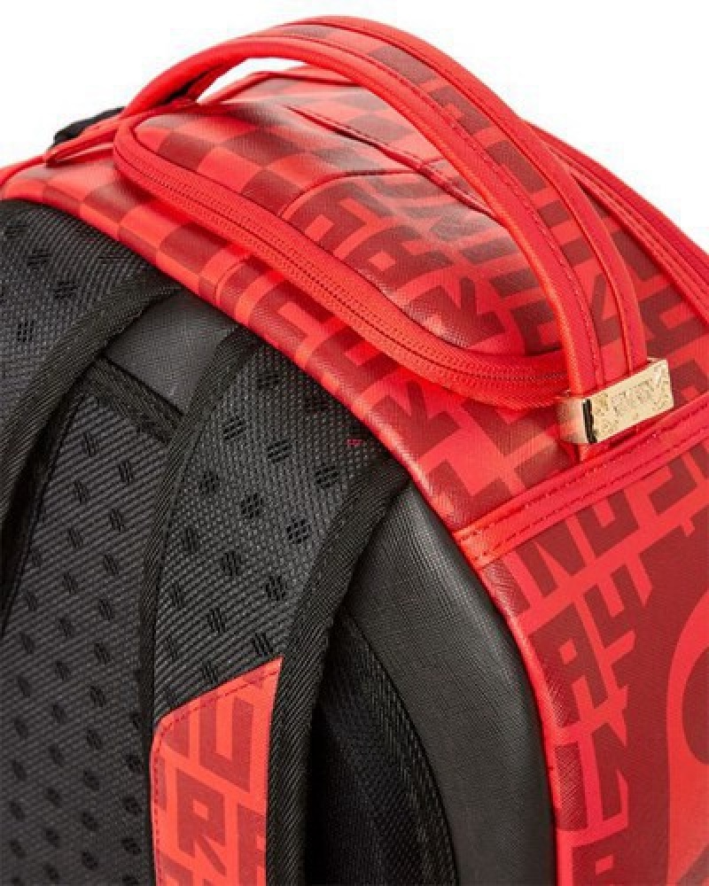 Red Sprayground Shark Bite Infa(Dlxv) Backpacks | 35862-ETYV