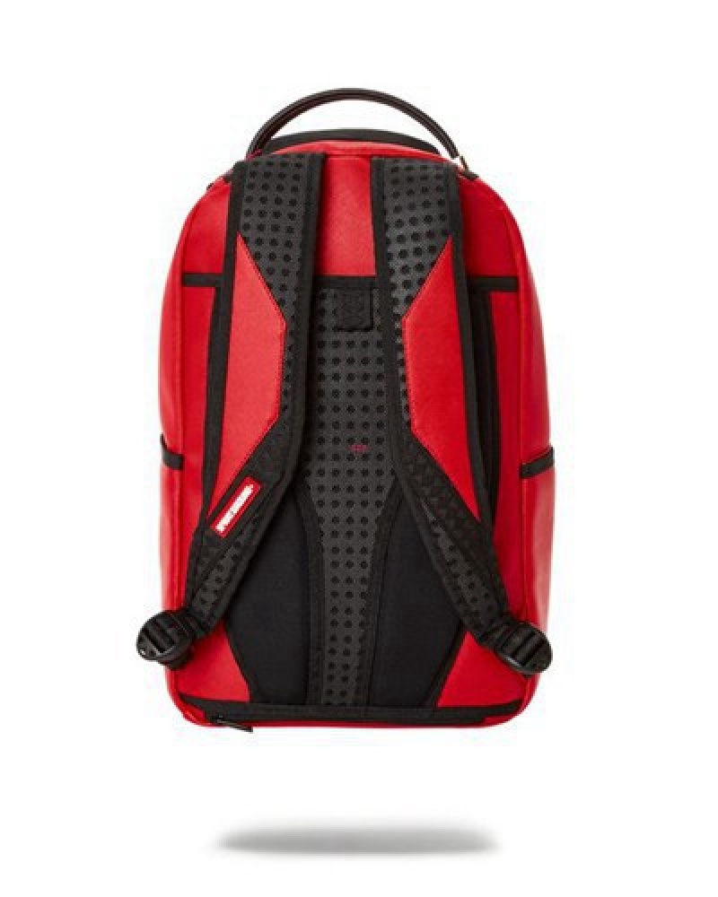 Red Sprayground Shark Central (Dlxv) Backpacks | 73964-XAFN