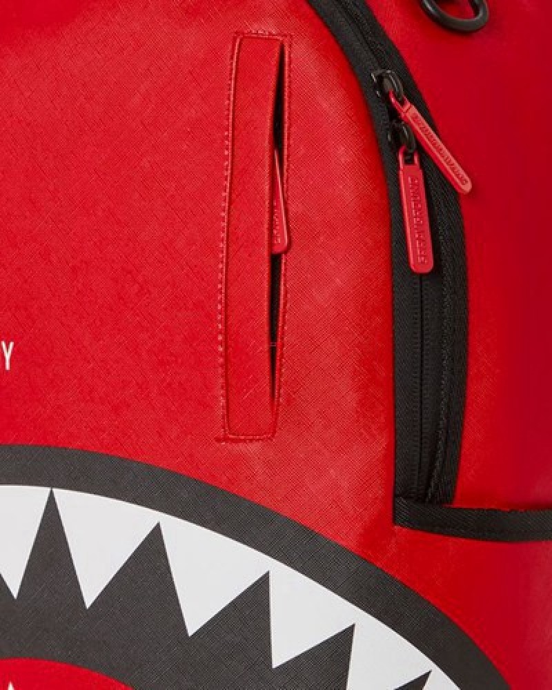 Red Sprayground Shark Central (Dlxv) Backpacks | 73964-XAFN