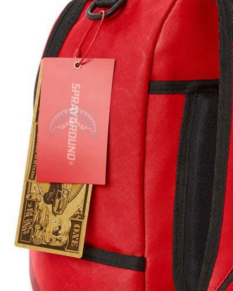 Red Sprayground Shark Central (Dlxv) Backpacks | 73964-XAFN