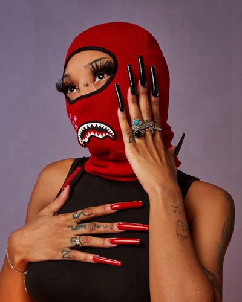 Red Sprayground Shark Central Ski Masks | 36791-VPUJ