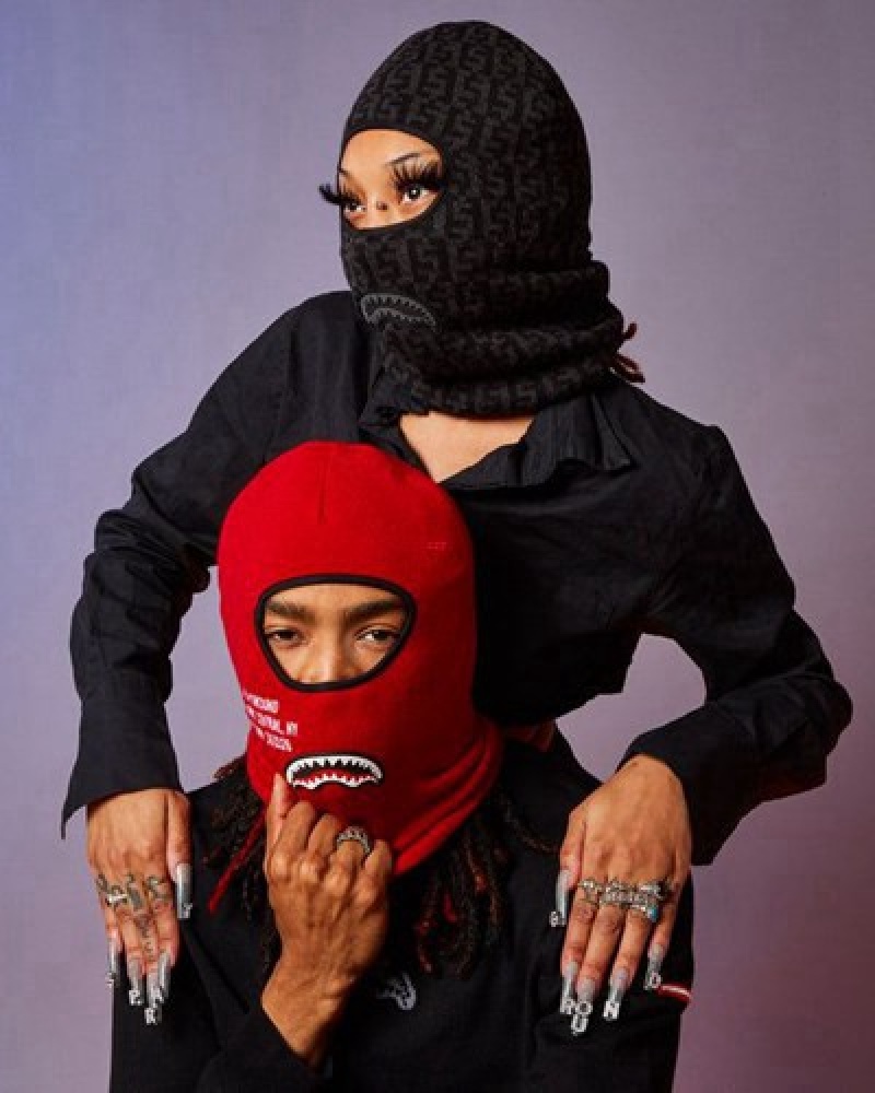 Red Sprayground Shark Central Ski Masks | 36791-VPUJ