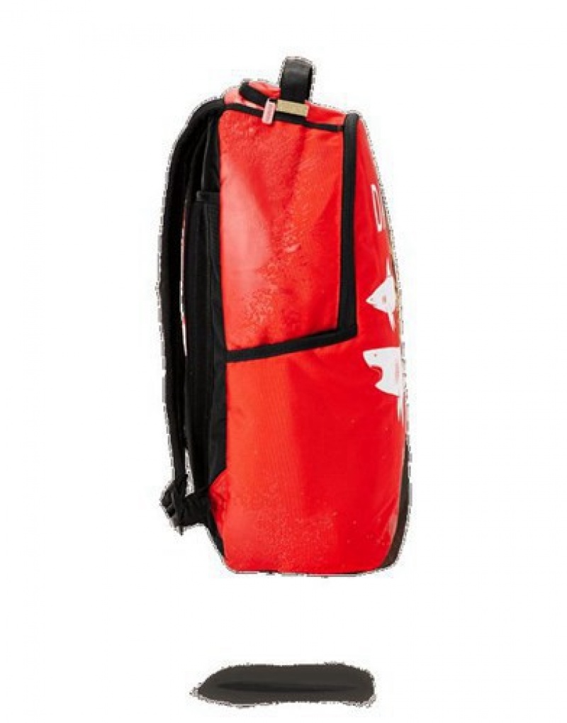 Red Sprayground Shark X-ing Backpacks | 69210-TRWX