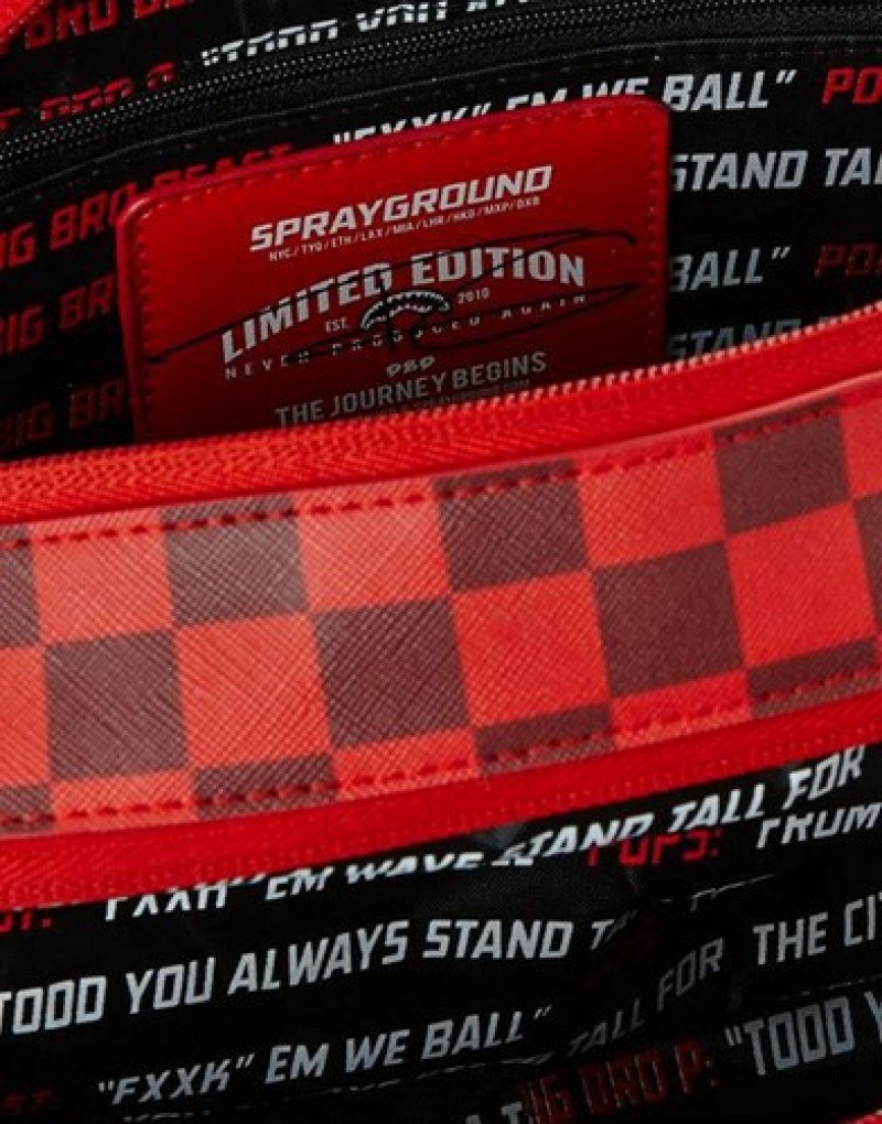 Red Sprayground Sharks In Paris Aka Moneys Bags | 27180-KCLF