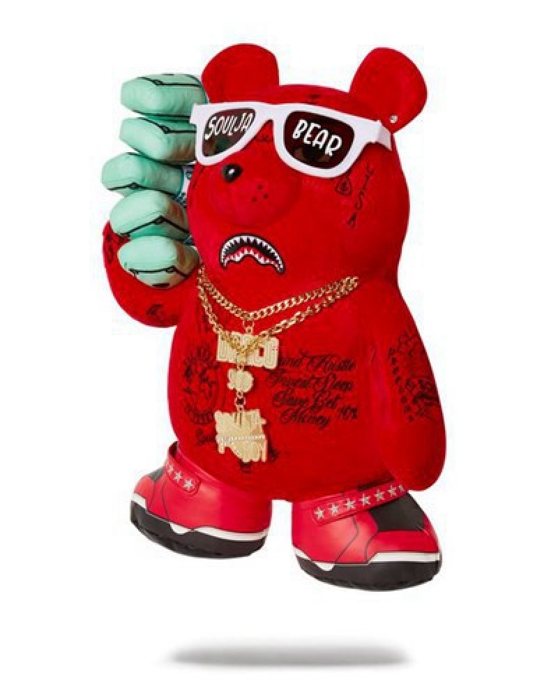 Red Sprayground Soulja Bear Backpacks | 40317-YCFI