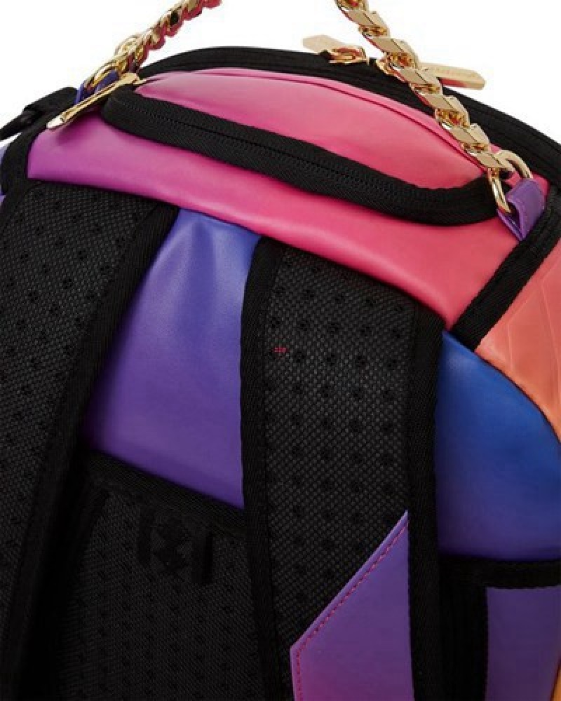 Red Sprayground Sunburst Wave (Dlxv) Backpacks | 46357-ZOXA