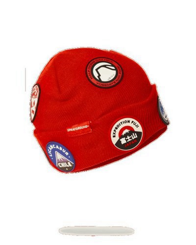 Red Sprayground The Global Expedition Beanie | 78425-TMNV