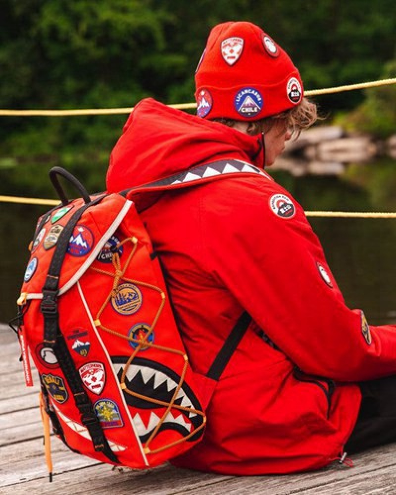 Red Sprayground The Global Expedition Beanie | 78425-TMNV