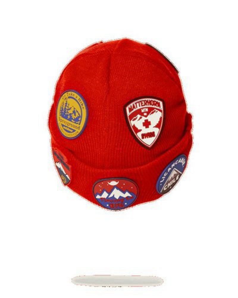 Red Sprayground The Global Expedition Beanie | 78425-TMNV