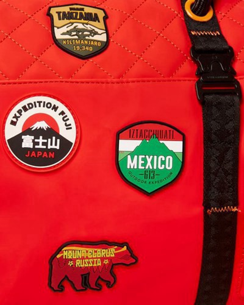 Red Sprayground The Global Expedition Duffle Bags | 73416-RMPI