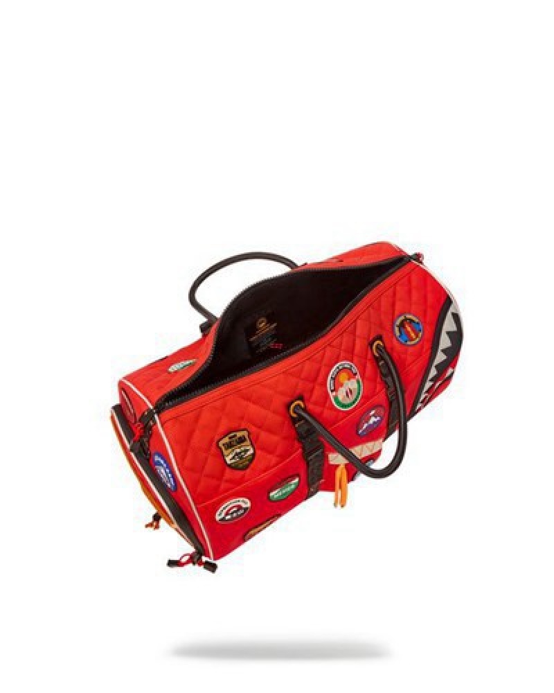 Red Sprayground The Global Expedition Duffle Bags | 73416-RMPI