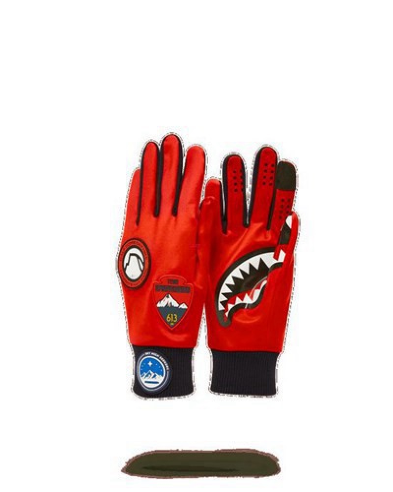 Red Sprayground The Global Expedition Gloves | 87109-JZYK