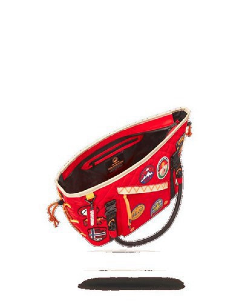 Red Sprayground The Global Expedition Handbag | 18752-BDXH