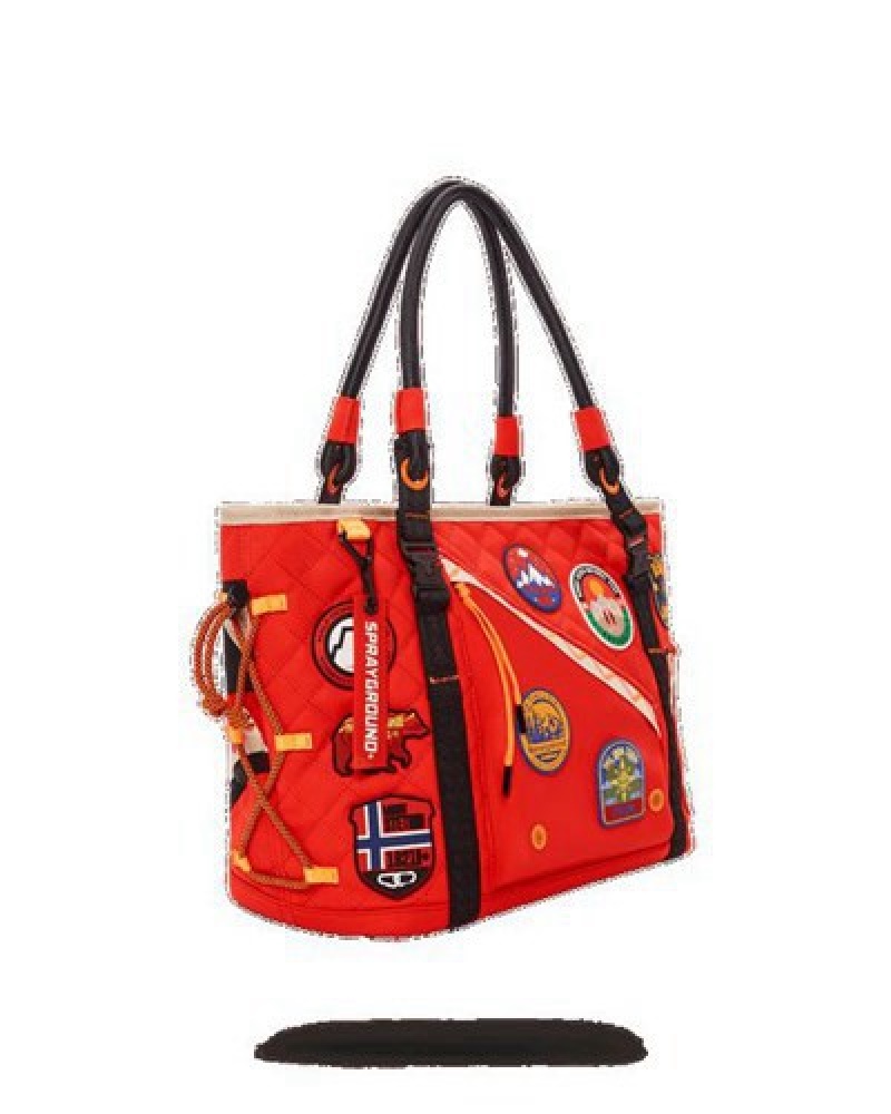 Red Sprayground The Global Expedition Handbag | 18752-BDXH