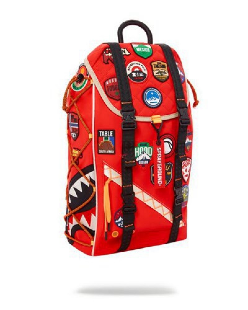 Red Sprayground The Global Expedition Hills Backpacks | 30952-XOJV