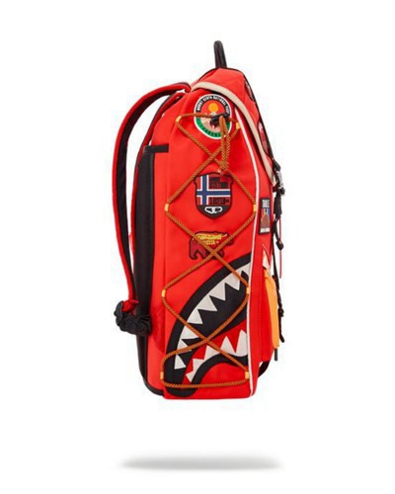 Red Sprayground The Global Expedition Hills Backpacks | 30952-XOJV