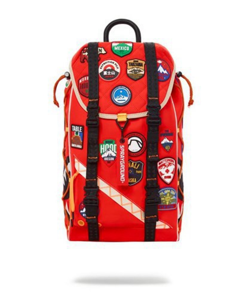 Red Sprayground The Global Expedition Hills Backpacks | 30952-XOJV