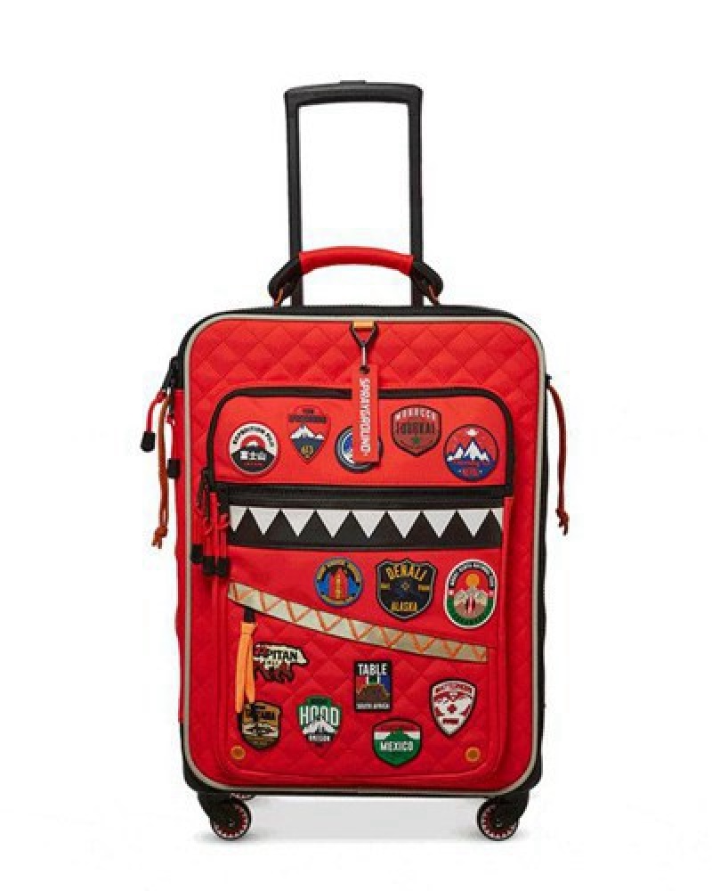 Red Sprayground The Global Expedition Jetsetter Carry-on Luggage | 31874-UHOK