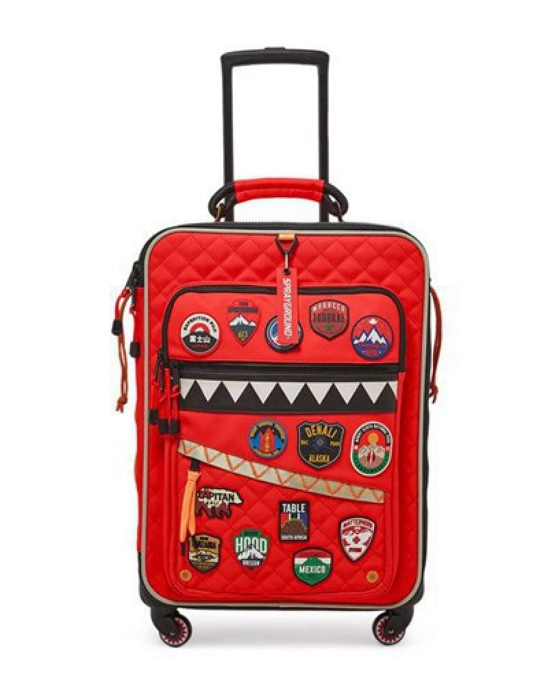 Red Sprayground The Global Expedition Jetsetter Carry-on Luggage | 31874-UHOK