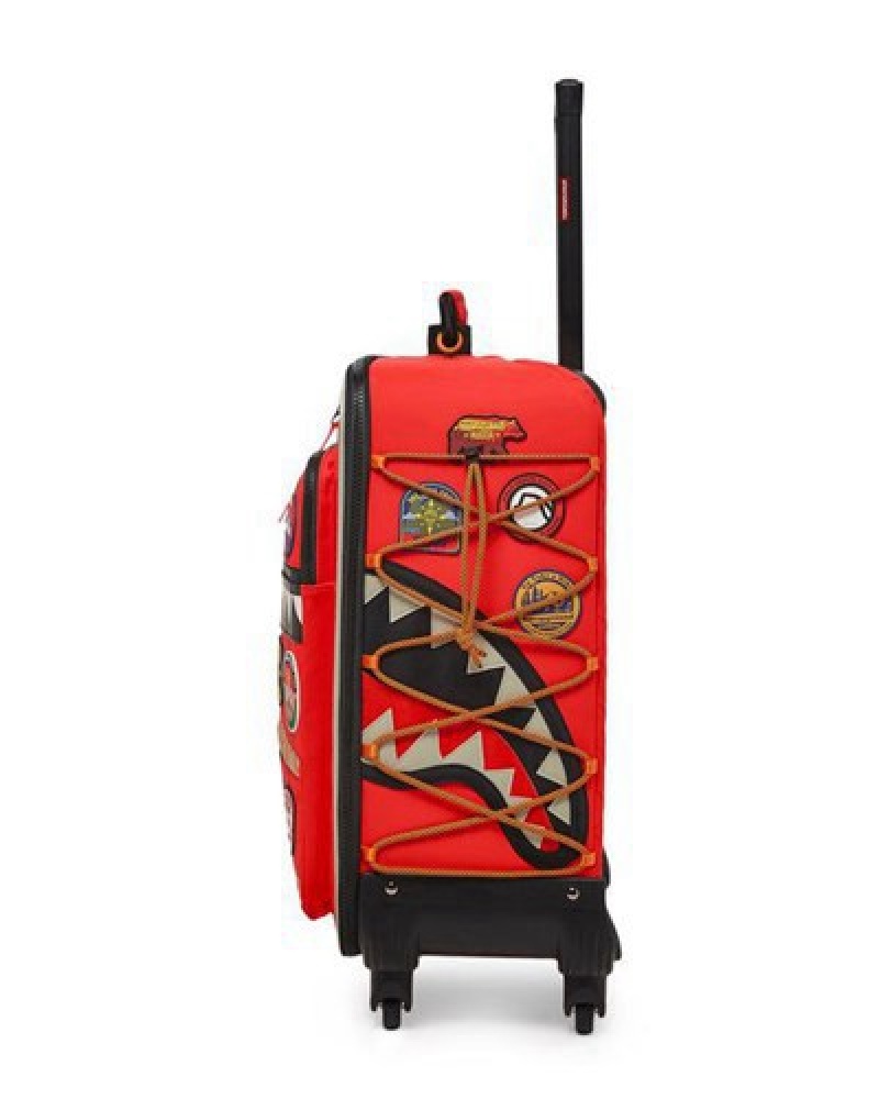 Red Sprayground The Global Expedition Jetsetter Carry-on Luggage | 31874-UHOK