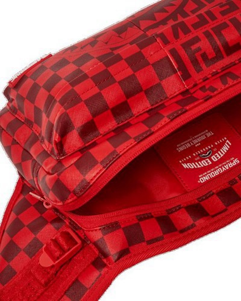 Red Sprayground Veni Vidi Vici Cargo Crossbody Bags | 09682-VKLO