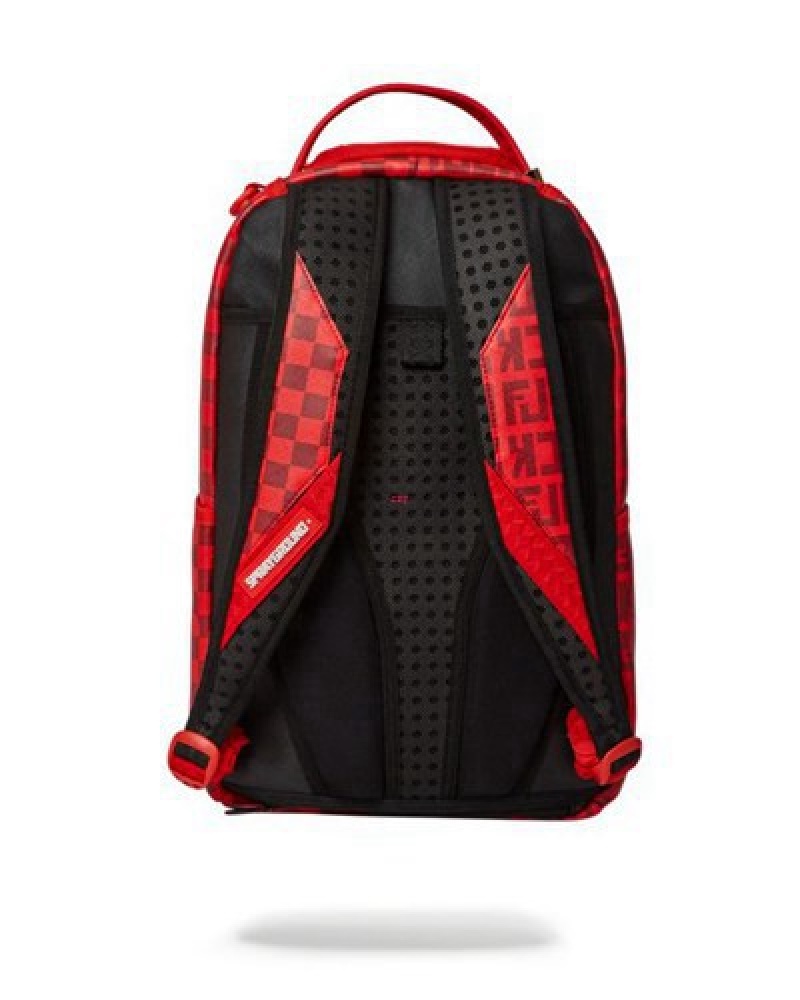 Red Sprayground Veni Vidi Vici (Dlxv) Backpacks | 02354-ADZU