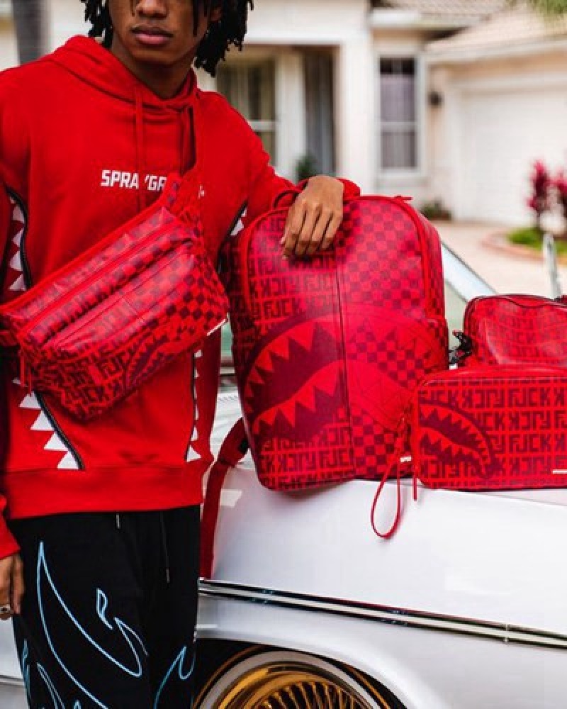 Red Sprayground Veni Vidi Vici (Dlxv) Backpacks | 02354-ADZU