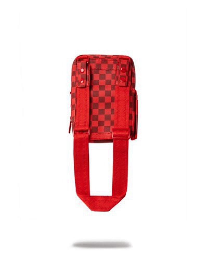 Red Sprayground Xtc Sharks In Wonderland Crossbody Bags | 75906-OIKJ